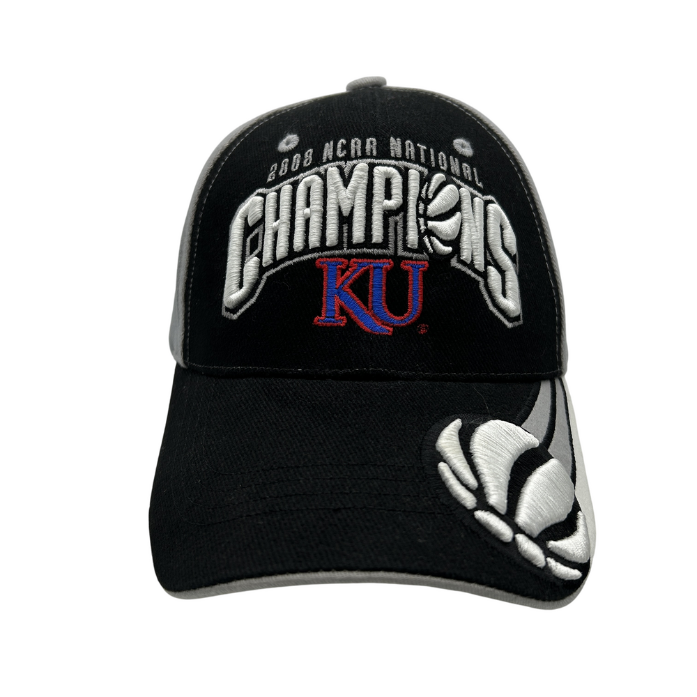 Kansas Jayhawks Hat Cap Strap Back One Size Black NCAA Basketball Final Four